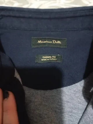 Polo Massimo Dutti Talla M Azul Grisáceo