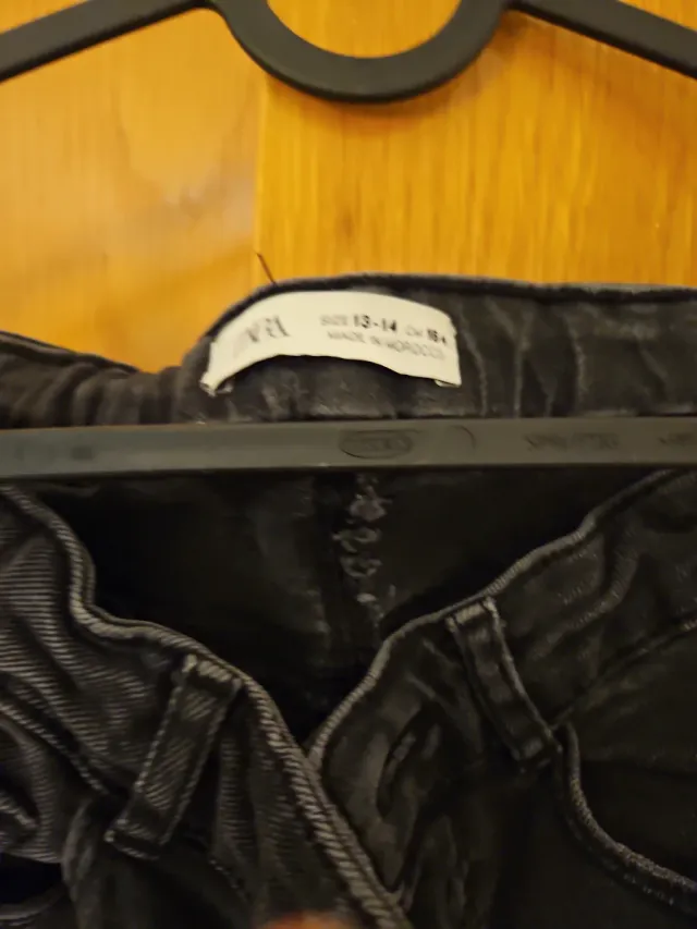 Vaqueros Mango negros campana 13-14 años