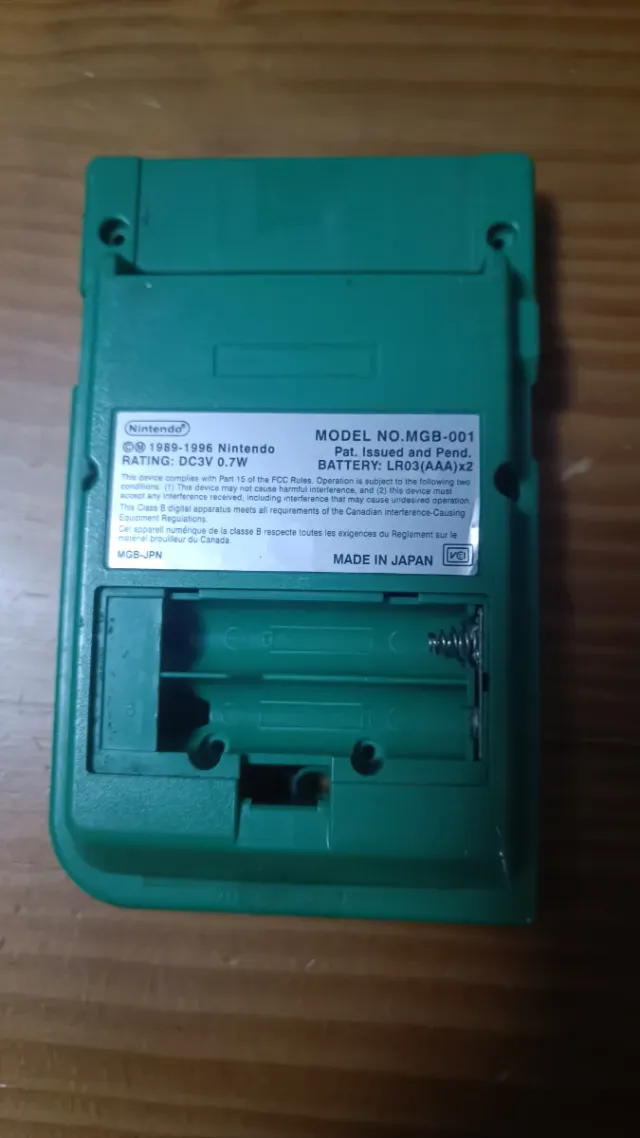 Carcasa Game Boy Nintendo Verde