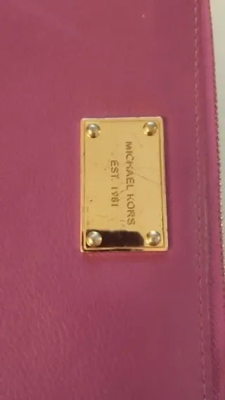 Cartera Michael Kors Piel granate claro y Dorada