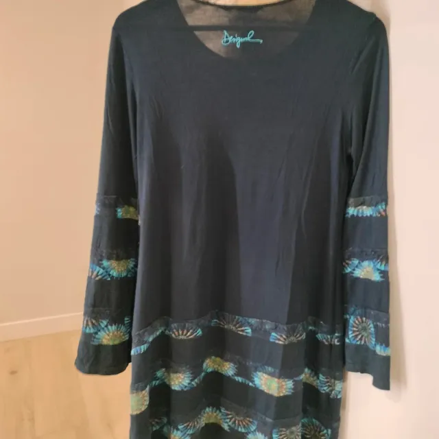 Vestido Desigual Azul marino, negro y  multicolor