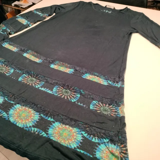 Vestido Desigual Azul marino, negro y  multicolor