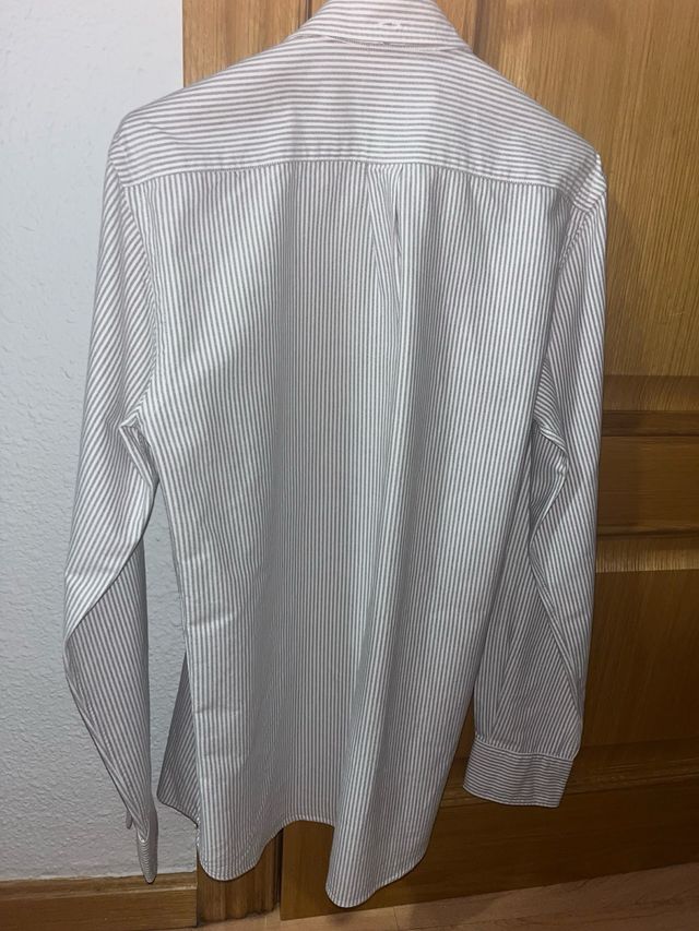 Camisa Scalpers rayas gris y blanco Talla M