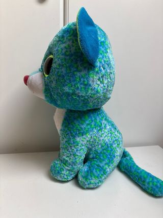 Peluche ojos grandes azul y verde, tamaño grande