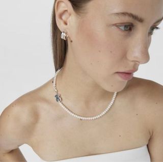 Collar perlas Tous oso plata