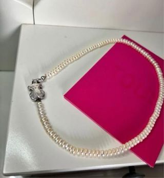 Collar perlas Tous oso plata