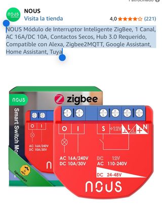 Módulo Interruptor Inteligente ZigBee NOUS