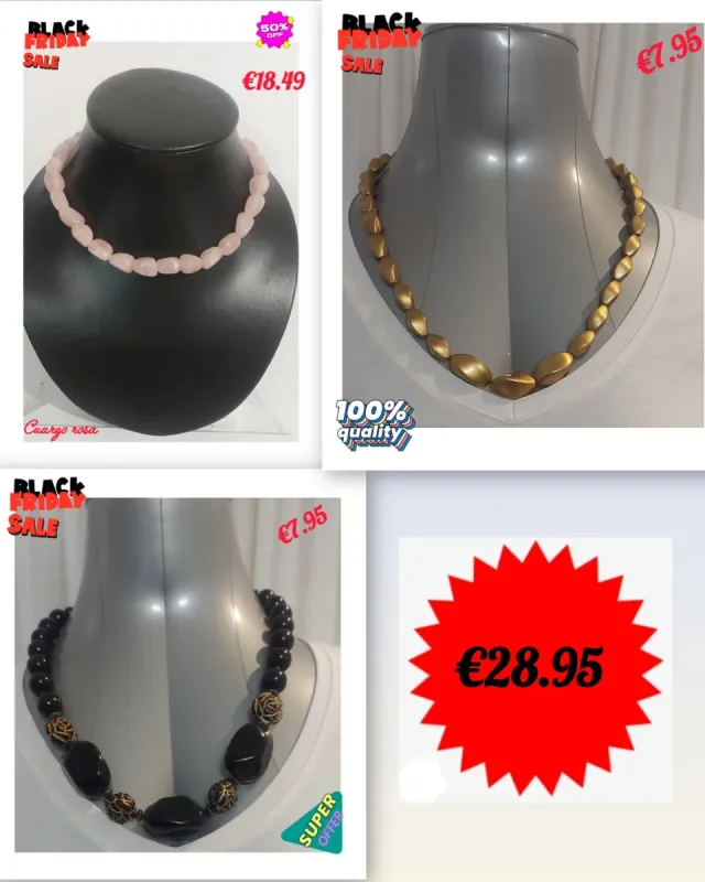 Lote collares oro y rosa