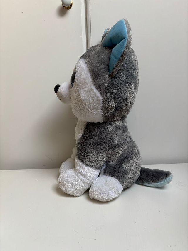 Peluche Husky Ojos Grandes Azul, tamaño grande
