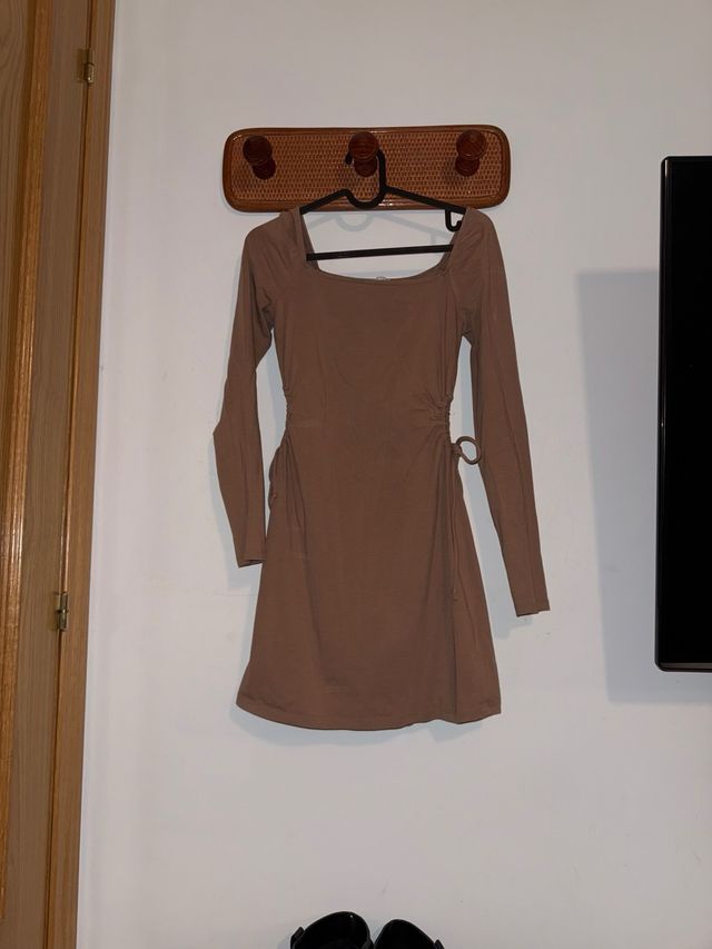 Vestido Hollister Marrón Manga Larga