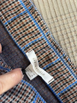 Minifalda escocesa marrón y azul