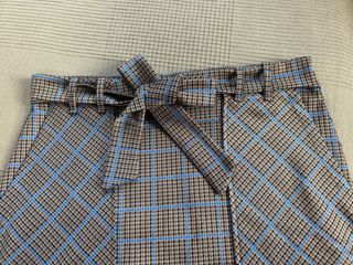 Minifalda escocesa marrón y azul