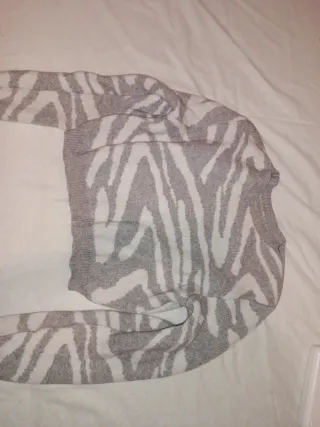 Jersey mujer estampado cebra gris y blanco