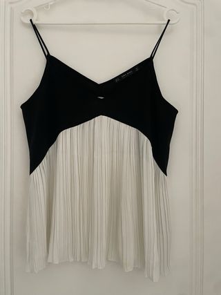 Top Zara tirantes bicolor plisado M