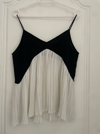 Top Zara tirantes bicolor plisado M