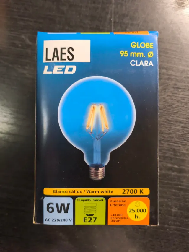4 Bombillas LAES LED Globe 95mm Clara