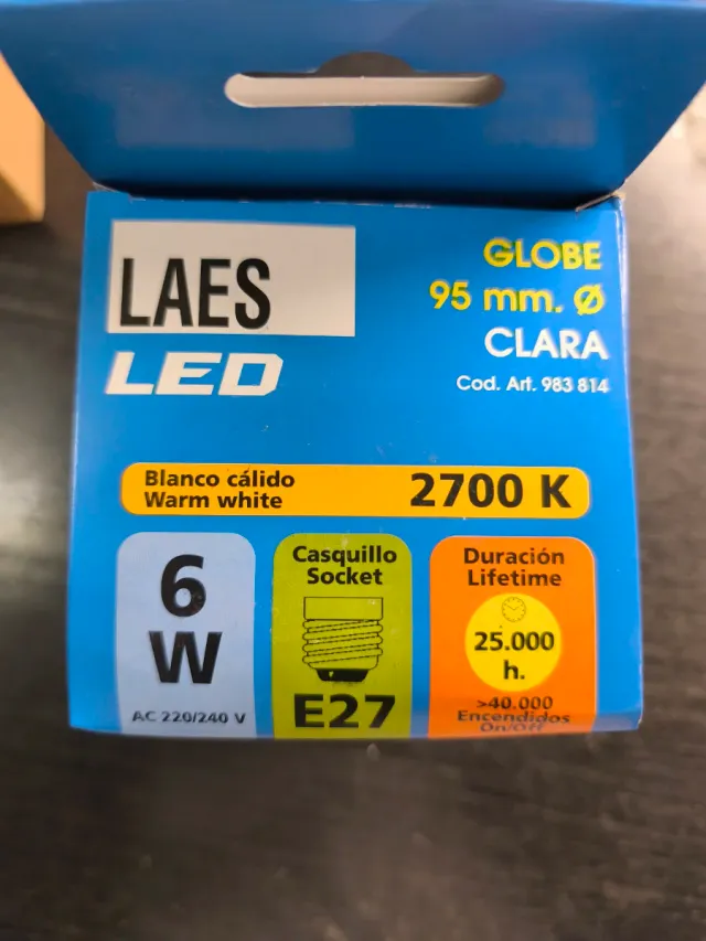 4 Bombillas LAES LED Globe 95mm Clara