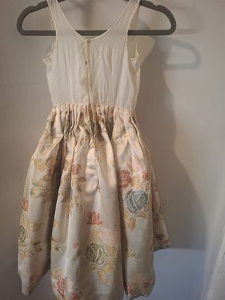 Traje Fallera Niña Beige y Dorado