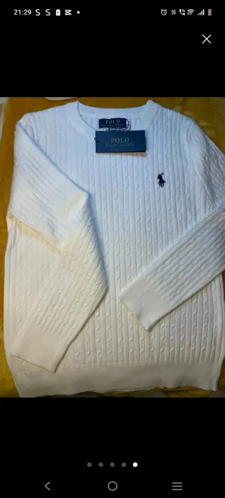 Jersey Polo Ralph Lauren Blanco Trenzado