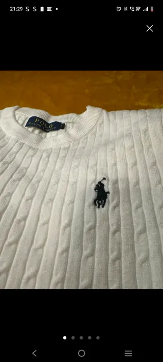Jersey Polo Ralph Lauren Blanco Trenzado