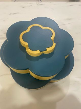 Joyero extensible flor azul y amarillo modelo flor