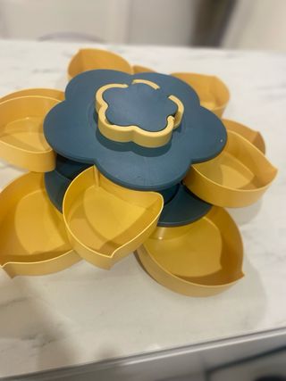 Joyero extensible flor azul y amarillo modelo flor