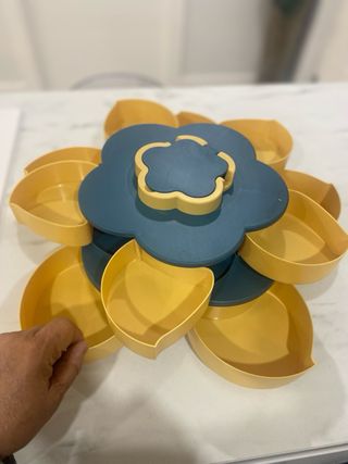 Joyero extensible flor azul y amarillo modelo flor