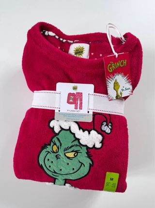 Pigiama grinch pile fleece rossa nuova primark M