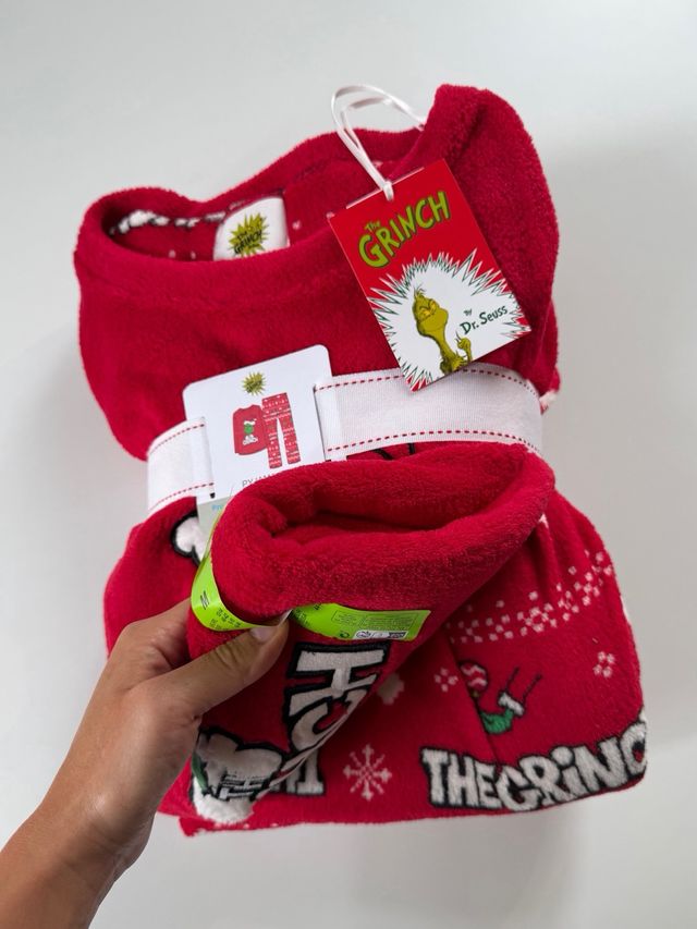 Pigiama grinch pile fleece rossa nuova primark M