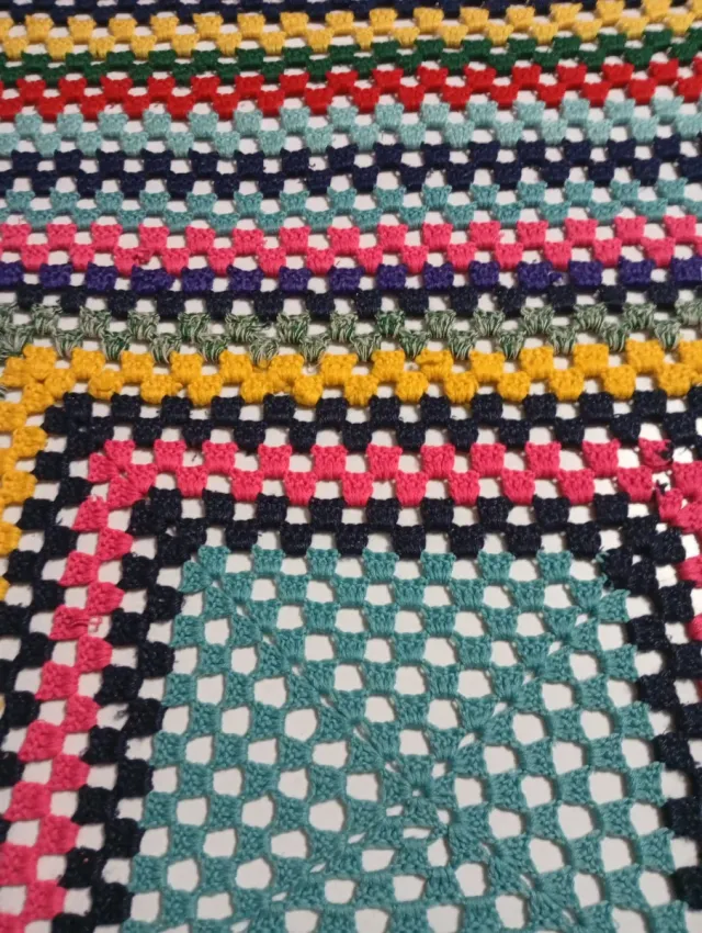 Coperta uncinetto Granny Square multicolore