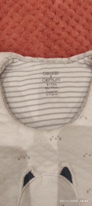 Saco dormir bebé blanco con estampado gatitos