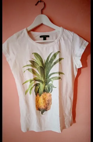 Camiseta Zara Trafaluc. Piña Talla M