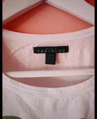 Camiseta Zara Trafaluc. Piña Talla M