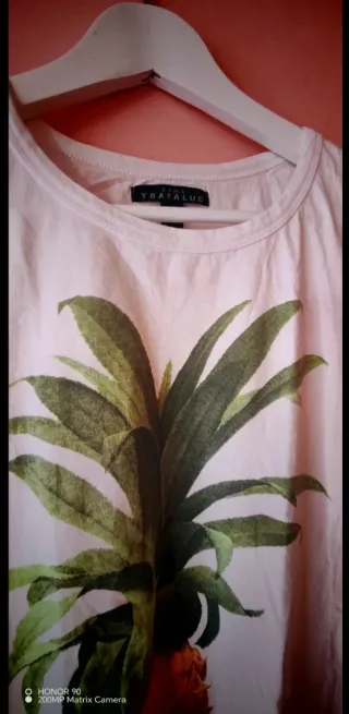 Camiseta Zara Trafaluc. Piña Talla M