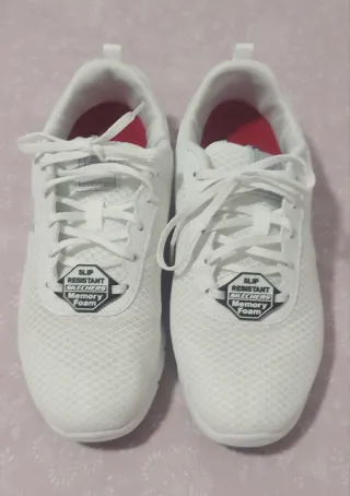 Deportivas Skechers Mujer Blancas, antideslizante.