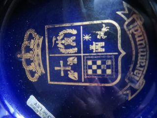 Cenicero Taramundi Azul Decorado Oro Ley