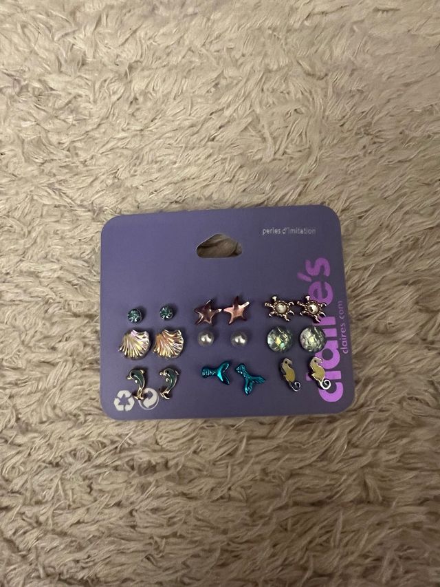 Set Pendientes Claire's temática marina