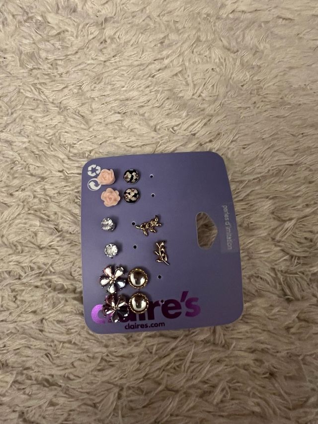 Set Pendientes Claire's Flores y Hojas