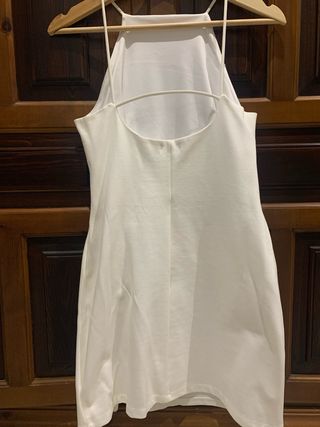 Vestido mini blanco halter joven verano
