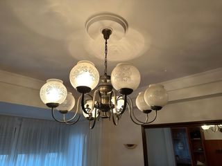 Lámpara de techo araña cristal y metal