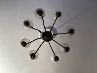 Lámpara de techo araña cristal y metal