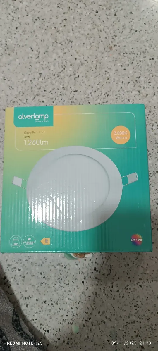 Luz LED Redonda 12W 1260lm 3000K