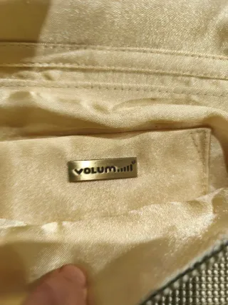 Bolso de fiesta beige y dorado