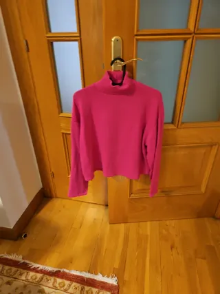 Jersey rosa cuello alto Zara Talla S