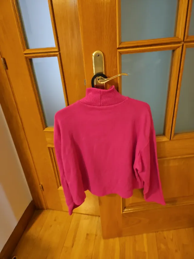 Jersey rosa cuello alto Zara Talla S