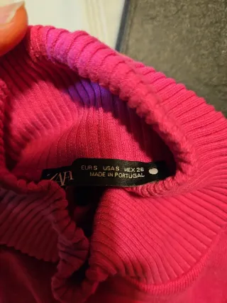Jersey rosa cuello alto Zara Talla S