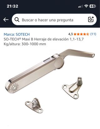 Herraje de elevación metálico