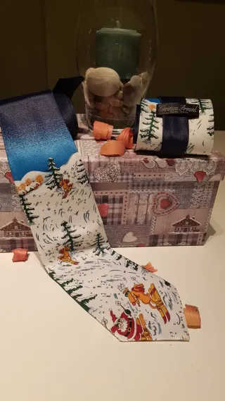 Corbata Navidad  Seda Diseño Italiano(handmade)