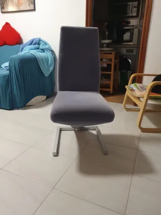 Silla de escritorio terciopelo gris