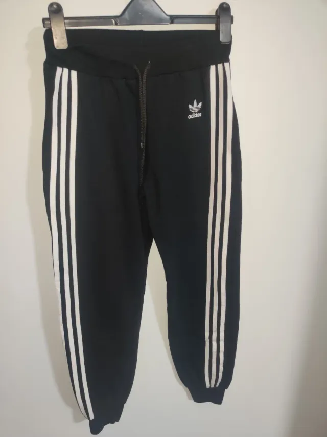 Pantalón Adidas Negro Rayas Blancas